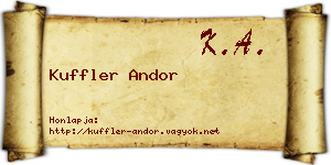 Kuffler Andor névjegykártya